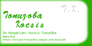tonuzoba kocsis business card
